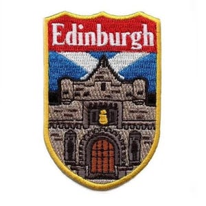 Edinburgh Schottland Schild Patch (3 Zoll) Aufbügler Travel Europe Souvenir Emblem für Rucksäcke, Hüte, Taschen, Kunsthandwerk, DIY Geschenk Aufnäher