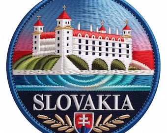 Slovakia Flag Patch Embroidered Iron-on/Sew-on Badge (3 Inch) Travel Europe Vacation Bratislava Souvenir Tourist Emblem Gift Patches