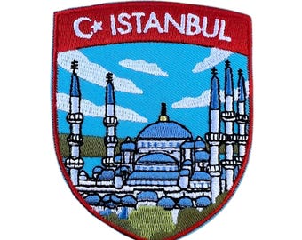 Istanbul Turkey Patch Embroidered Iron-on or Sew-on Badge (3 Inch) Turkiye Travel Souvenir Emblem Crest Backpack, Jacket, Hat, Gift Patches