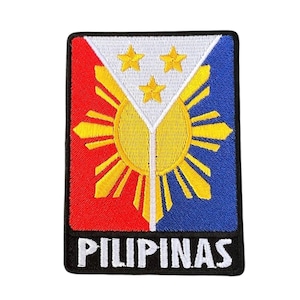 Parche de Filipinas (3,5 pulgadas) para planchar o coser, para viajes a Asia, recuerdo, emblema filipino, mochila, chaqueta, bolso, regalo, parches hechos a mano