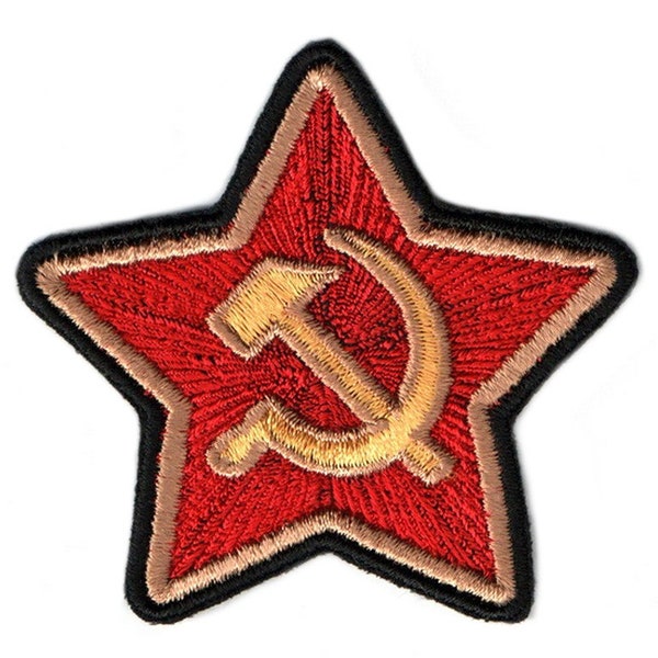 USSR Communist Patch (3 Inch) Hook + Loop Badge Soviet Union Star Insignia Hammer and Sickle Crest Russia Tactical Vest Airsoft Gift Patches