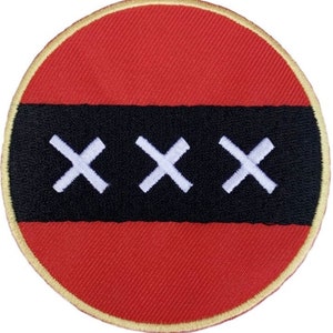 Amsterdam XXX Patch (3.5 Inch) Embroidery Iron/Sew on Badge Holland The Netherlands Embroidered Travel Dutch Crest Emblem Europe Souvenir