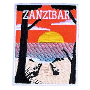 Sansibar Patch (3,5 Zoll) zum Aufbügeln / Aufnähen Travel Souvenir Emblem Perfekt für Rucksäcke, Gepäck, Hüte, Taschen, Geschenkaufnäher