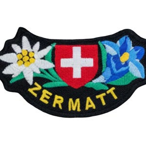 Zermatt Schweiz Patch (3.5 Inch) Aufnäher zum aufbügeln, Aufnäher, Abenteuer, Reise, Rucksack, Taschen, Hüte, Jacken Ski Alpin DIY Geschenk Aufnäher