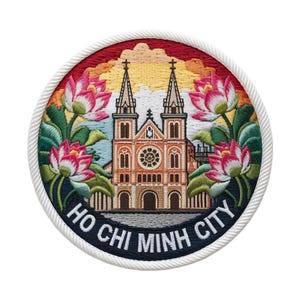 Ho Chi Minh City Vietnam Patch Embroidered Iron-on/Sew-on Badge (3 Inch) Travel Asia Vacation Souvenir Tourist Emblem Backpack Gift Patches
