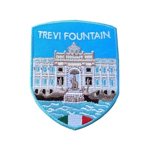 Trevi Fountain Rome Patch (3 Inch) Embroidered Iron-on/Sew-on Badge Travel Europe Vacation Italy Souvenir Tourist Emblem Gift Patches