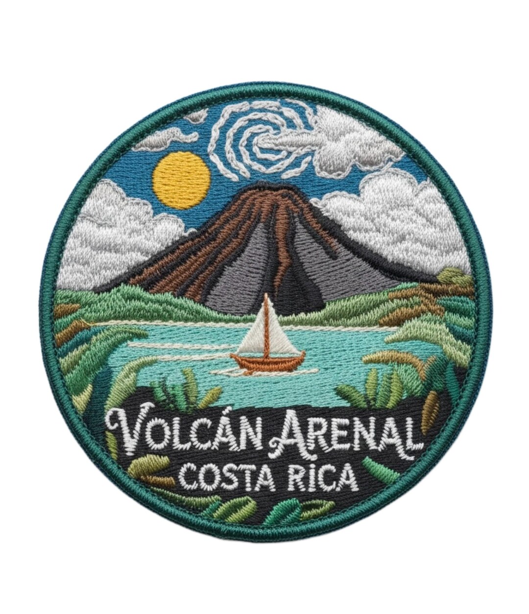 Volcano Icon Patch Costa Rica Arenal Volcano Patch Embroidered Iron/sew-on Badge (3 Inch ...