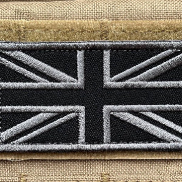 Écusson Union Jack Grande-Bretagne (3,3 pouces) velkro brodé (crochet + boucle) insigne tactique pour moral modéré Royaume-Uni Angleterre Royaume-Uni