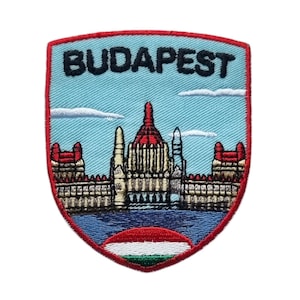 Naszywka Budapeszt Węgry haftowana naszywka do prasowania/naszycia (3 cale) Podróż Europa Pamiątka z wakacji Emblemat turystyczny naszywki upominkowe