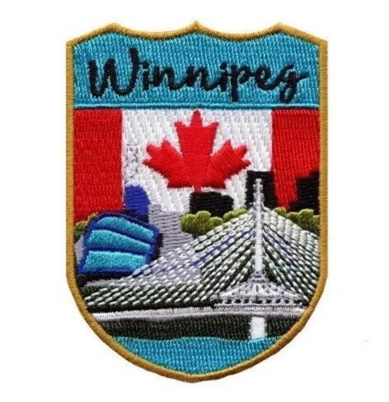 Winnipeg Shield Patch (3 Inch) Iron-on Badge Travel Canada Souvenir Emblem Perfect for Backpacks, Jackets, Hats, Bags, Crafts, Gift Patches