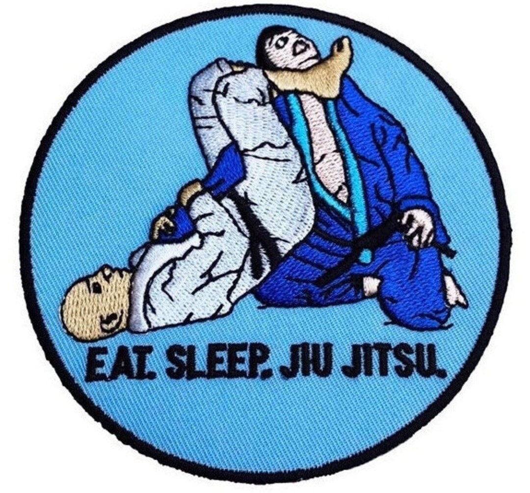 Eat Sleep Brazilian Jiu Jitsu Patch 3.5 Inch Iron/sewon Badge Grappling BJJ Kimono GI, Gym Bag