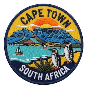 Cape Town South Africa Patch (3.5 Inch) Embroidered Iron-on or Sew-on Badge Travel Vacation African Souvenir Shield Emblem Gift Patches