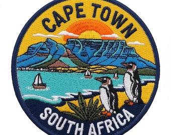 Cape Town South Africa Patch (3.5 Inch) Embroidered Iron-on or Sew-on Badge Travel Vacation African Souvenir Shield Emblem Gift Patches