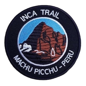 Inca Trail Machu Picchu Peru Patch (3.5 Inch) Iron/Sew-on Badge South America Vacation Mountain Trek Souvenir Emblem Backpack Gift Patches