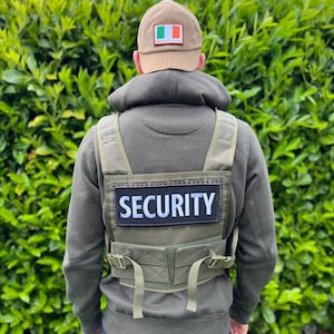 Security Patch Large XL (10 Inch) Body Armor Plate Carrier Tactical Vest Jacket Embroidered Touch Fastener (Hook + Loop) Badge Gift Patches