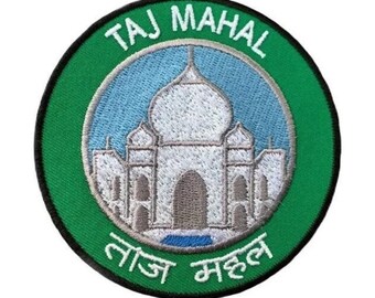 Patch bordado do Taj Mahal, Índia, para costurar ou passar a ferro, lembrança de viagem (90 mm)