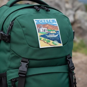 Écusson Crète (3,5 pouces) brodé thermocollant/à coudre île grecque voyage Grèce vacances emblème bricolage sac à dos, veste, sac, écussons cadeaux image 2