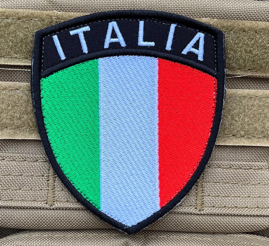 Italia Patch 4 Inch Embroidered Velkro Hook Loop Italy Badge Italian Morale  National Badge Emblem Tactical Morale Patches 