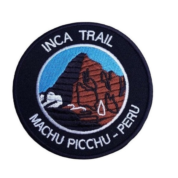 Inka Pfad Machu Picchu Peru Patch (3.5 Inch) Aufnäher zum Aufnähen Südamerika BergTrek Souvenir, Rucksack, Hut, Tasche Geschenk Aufnäher