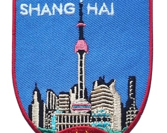 Shang Hai China Patch Embroidered Iron-on/Sew-on Badge (3 Inch) Travel Asia Vacation Souvenir Tourist Perfect for Backpacks, Gift Patches