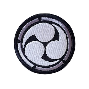 Mitsudomoe Patch (3 Inch) Embroidered Iron-on/Sew-on Badge Japan Tomoe Symbol Emblem Perfect for Hats, Shirts, Backpacks Gift Patches