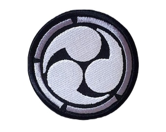 Mitsudomoe-patch (3 inch) geborduurde opstrijk-/naaibadge Japan Tomoe-symboolembleem Perfect voor hoeden, shirts, rugzakken Cadeaupatches