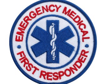 Emergency Medical First Responder Patch, Embroidered Iron-on / Sew-on Badge (3 Inch) EMFR Emblem