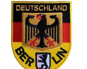 Deutschland Berlin Patch (3.5 Inch) Iron/Sew on Badge German Travel Souvenir Germany Insignia Tactical Airsoft Emblem Crest Gift Patches