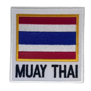 Muay Thai Patch (3.5 Inch) Embroidered Iron or Sew-on Badge Travel Souvenir Thailand Martial Arts Thai Boxing Lumpini Stadium Gift Patches