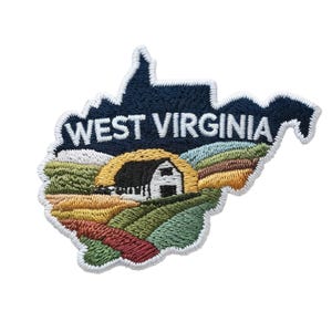 West Virginia State-patch geborduurde opstrijk-/naaibadge (3 inch) reizen VS souvenir embleem geschenkpatches