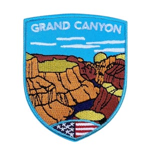 Écusson du parc national du Grand Canyon, insigne à repasser/à coudre (3 pouces), voyage en Arizona, drapeau des États-Unis, souvenir de vacances, cadeau touristique