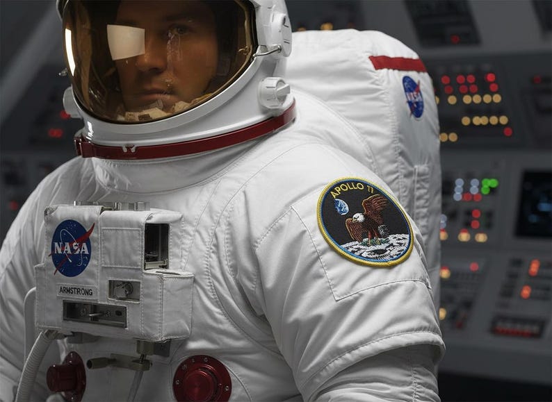 Apollo 11 Mission-patch (3,5 inch) geborduurde opstrijk-/naaibadge astronaut ruimtepak souvenir embleem kostuum maanlanding cadeaupatches afbeelding 3