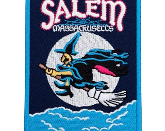 Salem Massachusetts-märke Broderat stryk-/sysömmärke (90 mm) Resesouvenir Häxemblem Presentmärken