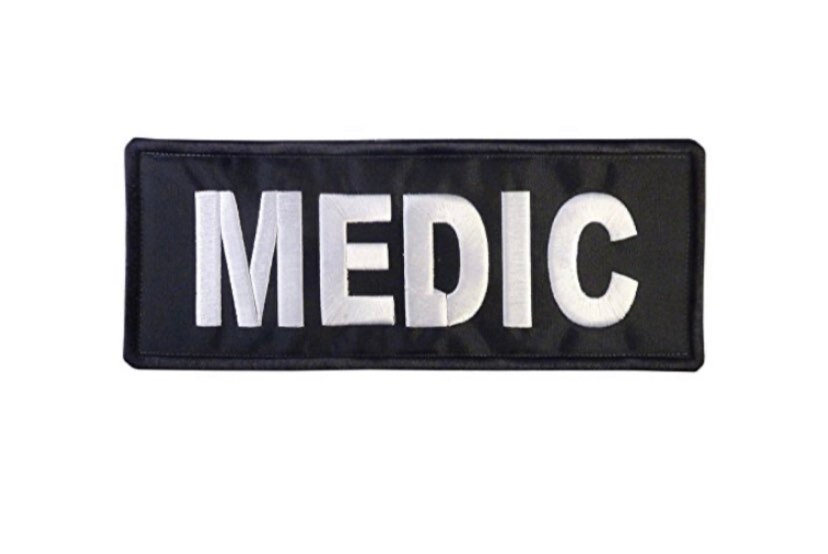 MEDIC Embroidery Patches 3x10 and 2x4 hook Tan 