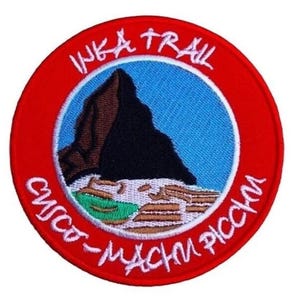 Inca Trail Cusco Machu Picchu Peru Patch (3.5 Inch) Iron-on or Sew-on Badge Peruvian Mountain Trek Travel Souvenir Emblem Gift Patches