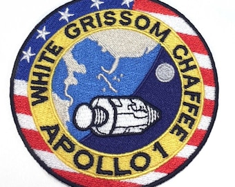 Apollo 1 Patch (3.5 Inch) Embroidered Iron-on or Sew on Badge Applique Astronaut Space Suit Souvenir DIY Costume Moon Landing Gift Patches