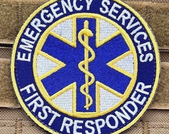 Emergency First-Responder Embroidered Patch (3 Inch) - Velkro Hook Badge