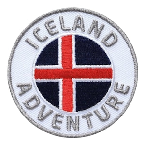 Iceland Adventure Patch (3 Inch) Embroidered Iron/Sew-on Badge Viking Travel Flag Souvenir Emblem Nordic Scandinavia Backpack Gift Patches