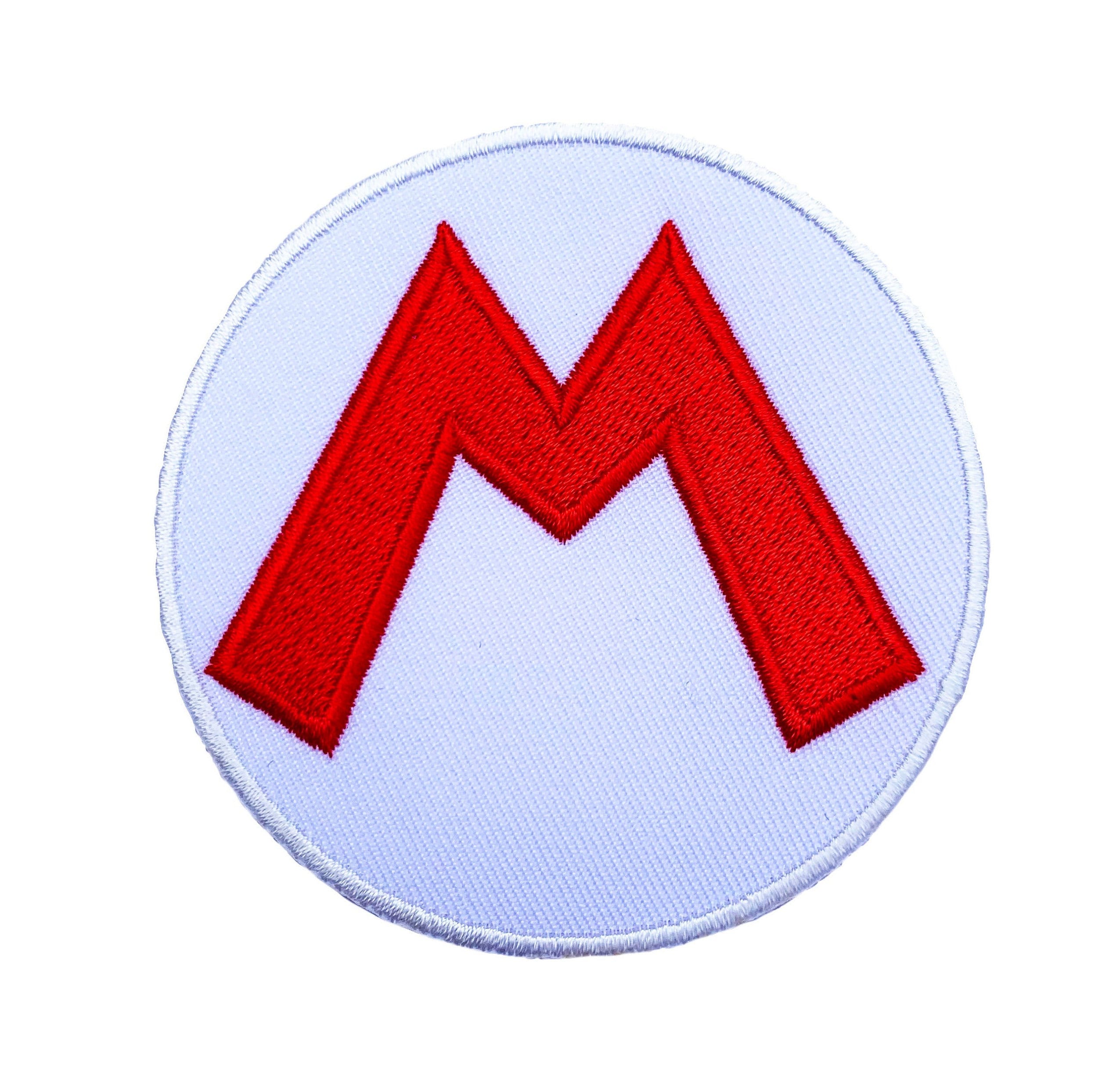 Mario M Logo Patch 3 Inch Super Mario Brothers Embroidered Etsy