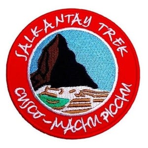 Salkantay Trek Cusco Machu Picchu Peru Patch (3.5 Inch) Embroidery Iron or Sew-on Badge Mountain Trek Souvenir Emblem Crest DIY Gift Patches