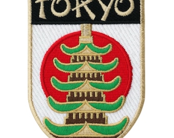Tokyo Japan Patch, Embroidered Iron-on Badge Travel Souvenir Emblem Gift Patches (90mm)