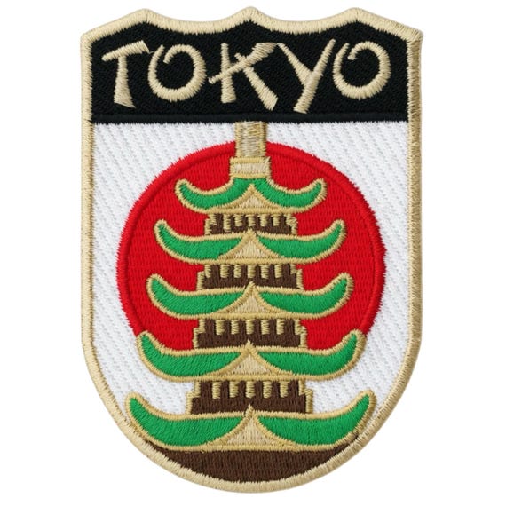 Tokyo Japan Patch, Embroidered Iron-on Badge Travel Souvenir