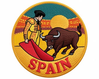 Toppa ricamata da stirare/cucire con la scritta Spagna (3 pollici), emblema souvenir da viaggio in Europa, per zaini, cappelli, borse, toppe regalo fai da te.