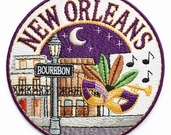 Écusson Brodé Nouvelle-Orléans Louisiane - Patch à Thermocoller Ou Coudre - 8.9 Cm - Souvenir Voyage