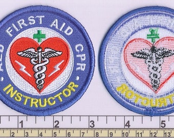 First Aid AED CPR Trained Patch (3 Inch) Embroidered Iron or Sew on Badge  DIY Applique Bag Jacket Shirt