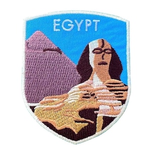 Sphinx of Giza Patch Embroidered Iron-on/Sew-on Badge (75mm) Travel Egypt Vacation Souvenir Shield Tourist Emblem Gift Patches