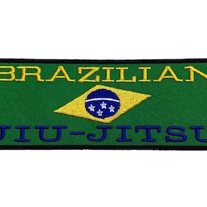 Brasiliansk Jiu Jitsu-märke, broderat stryk-/sys-på-märke BJJ-presentmärken (15 cm)