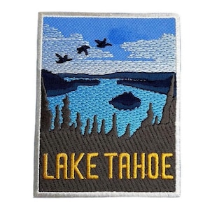 Lake Tahoe Nevada California Patch (3.5 Inch) Iron-on or Sew-on Badge Souvenir Travel USA Backpack, Jacket, Hat, Bag DIY Emblem Gift Patches