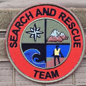SAR Team-patch (3 inch) Search & Rescue geborduurde badge (klittenband) Badge Mountain, Air, Coast, K-9 hondentuigje cadeaupatches
