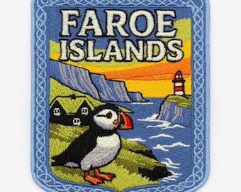 Faroe Islands Patch (3 Inch) Embroidery Iron/Sew-on Badge Travel Souvenir Emblem Perfect for Backpacks, Jackets, Gift Patches